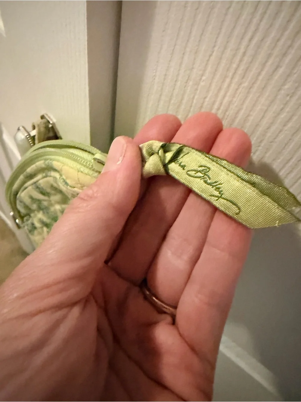 Vera Bradley Green and Blue Floral Wristlet Pouch